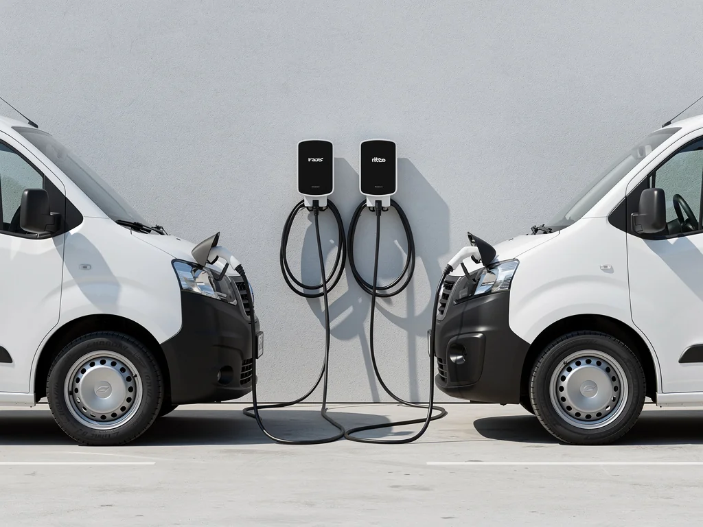 Wallbox double raccordée pour une flotte d'utilitaires électriques